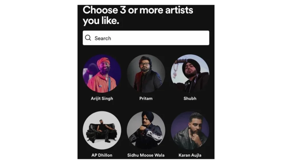 In Spotify choose Artists banner